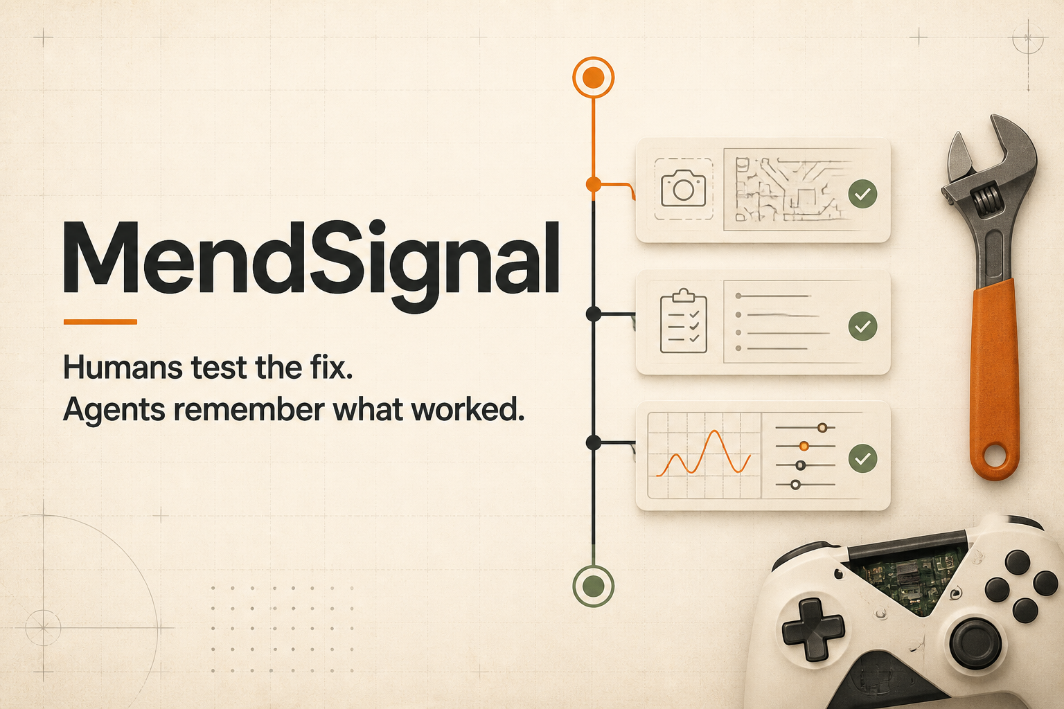 MendSignal timeline connecting human repair observations to verified evidence
